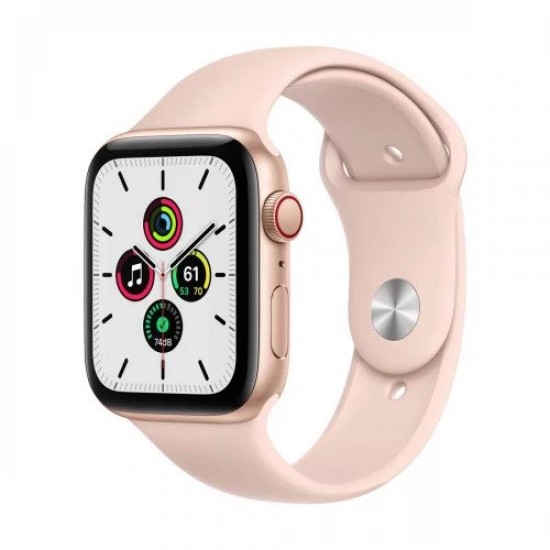 Apple Watch SE 44mm (GPS+Cellular) Gold Aluminum Case with Pink Sand Sport Band #MYEP2LL/A