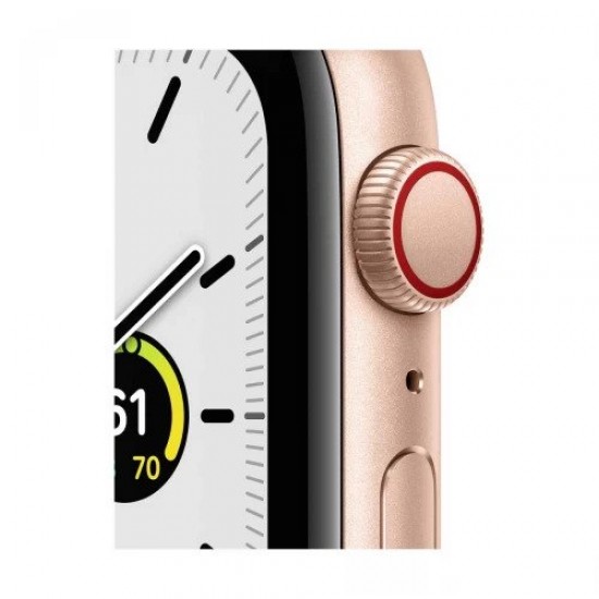 Apple Watch SE 44mm (GPS+Cellular) Gold Aluminum Case with Pink Sand Sport Band #MYEP2LL/A